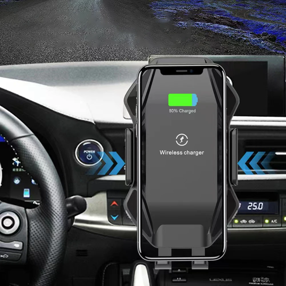 

Кронштейн для телефона с быстрой зарядкой и вентиляционным отверстием 15 Вт, беспроводное автомобильное зарядное устройство, автомобильный держатель для телефона, автоматический зажим, вращение на 360 градусов для iPhone 15 14