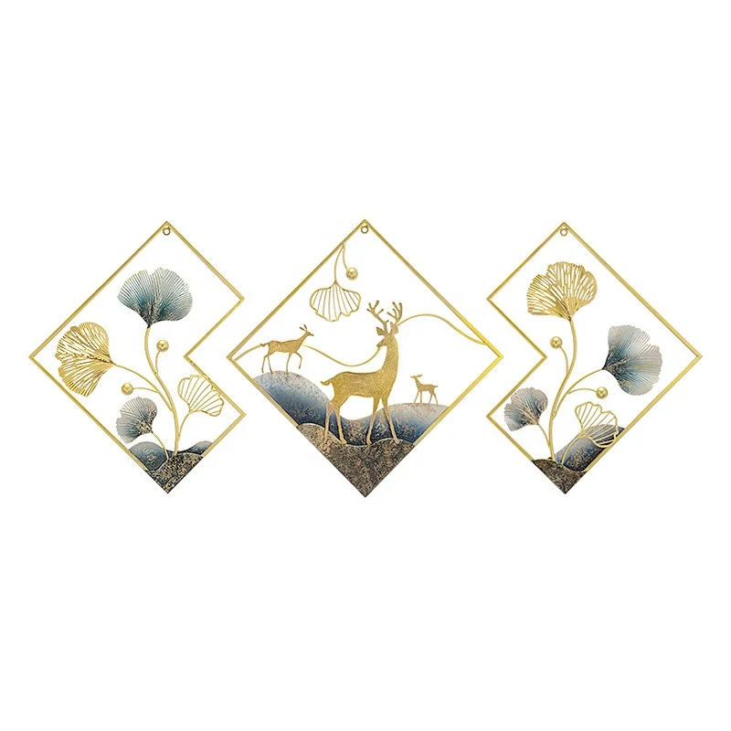 New Design Golden Lucky Deer Combination Wall Decoration