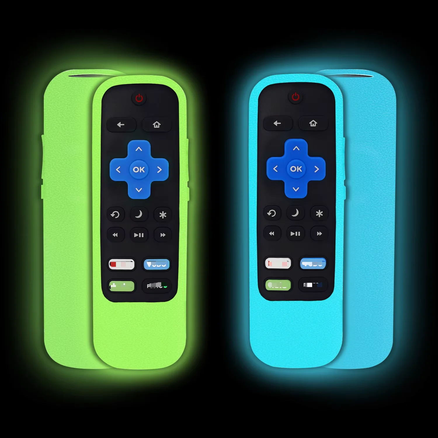 1 Pair Protective Case Fit for TCL Roku TV Steaming Stick 3600R 3800/3900 Remote Controller Silicone Cover Skin Anti-Slip
