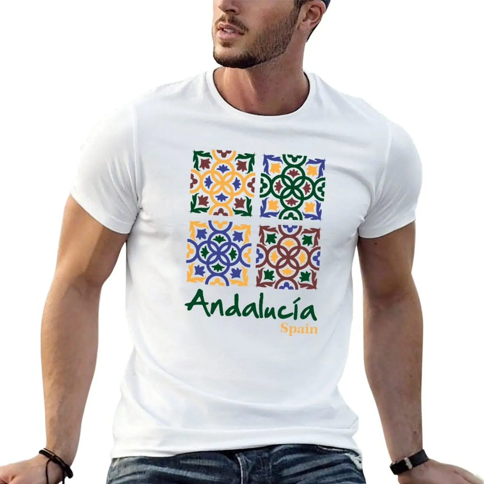 

Andalusian Tiles 3 T-Shirt t shirt for man 100 percent cotton t shirt man designer T-Shirt