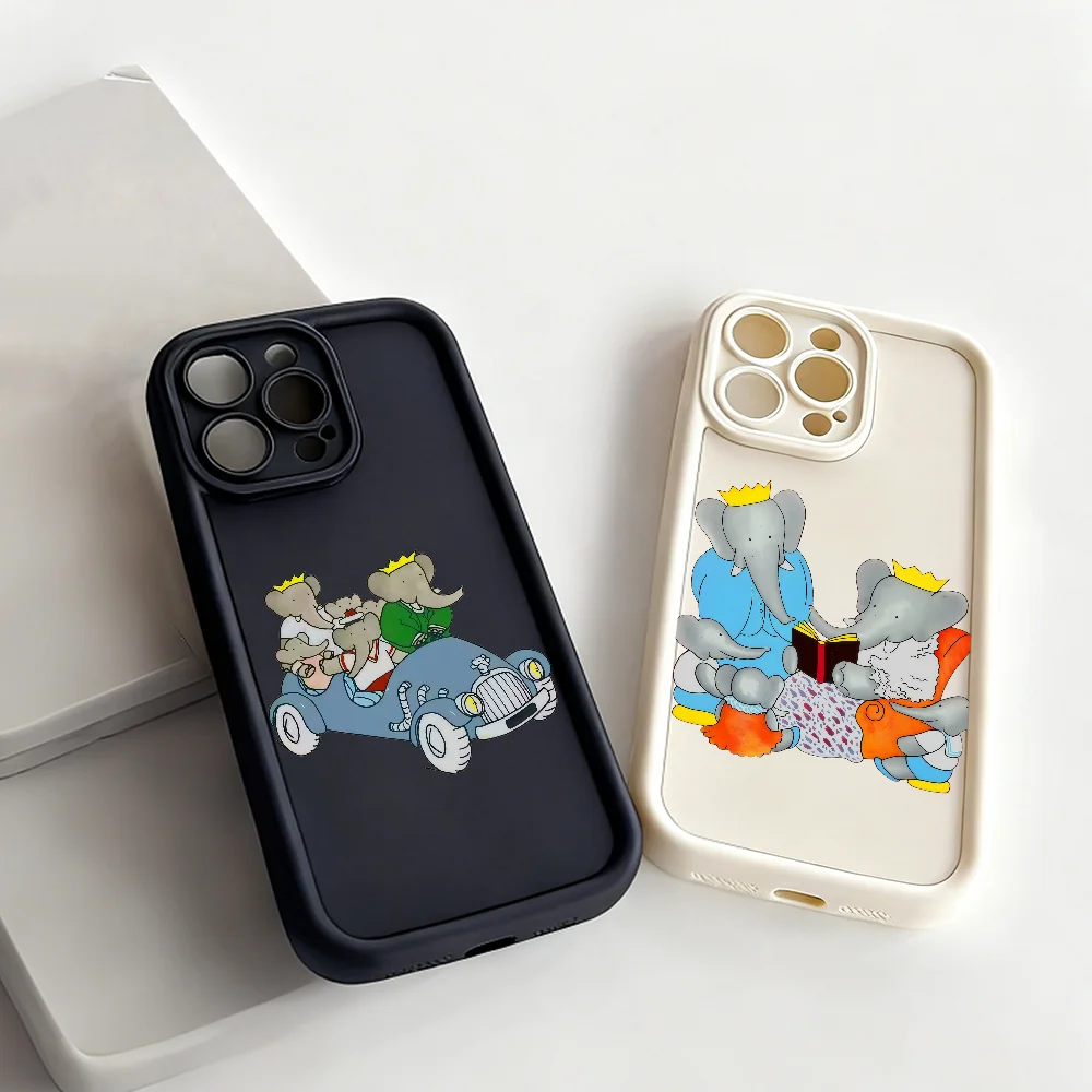 

Babar Elephant Cartoon Phone Case For Samsung S25 S24 S23 A56 A55 Ultra FE Plus Shockproof Soft Back Cover Liquid Silicone Shell