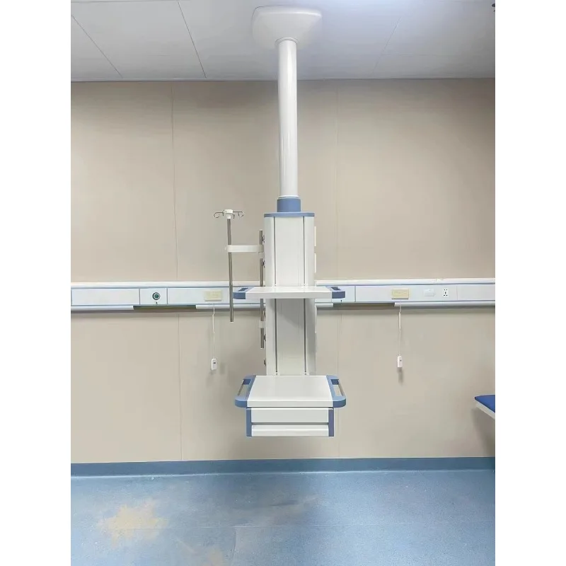 Compact Single Arm ICU Pendant Tower, Space Saving Hospital Ceiling Supply Unit for Small Intensive Care Rooms