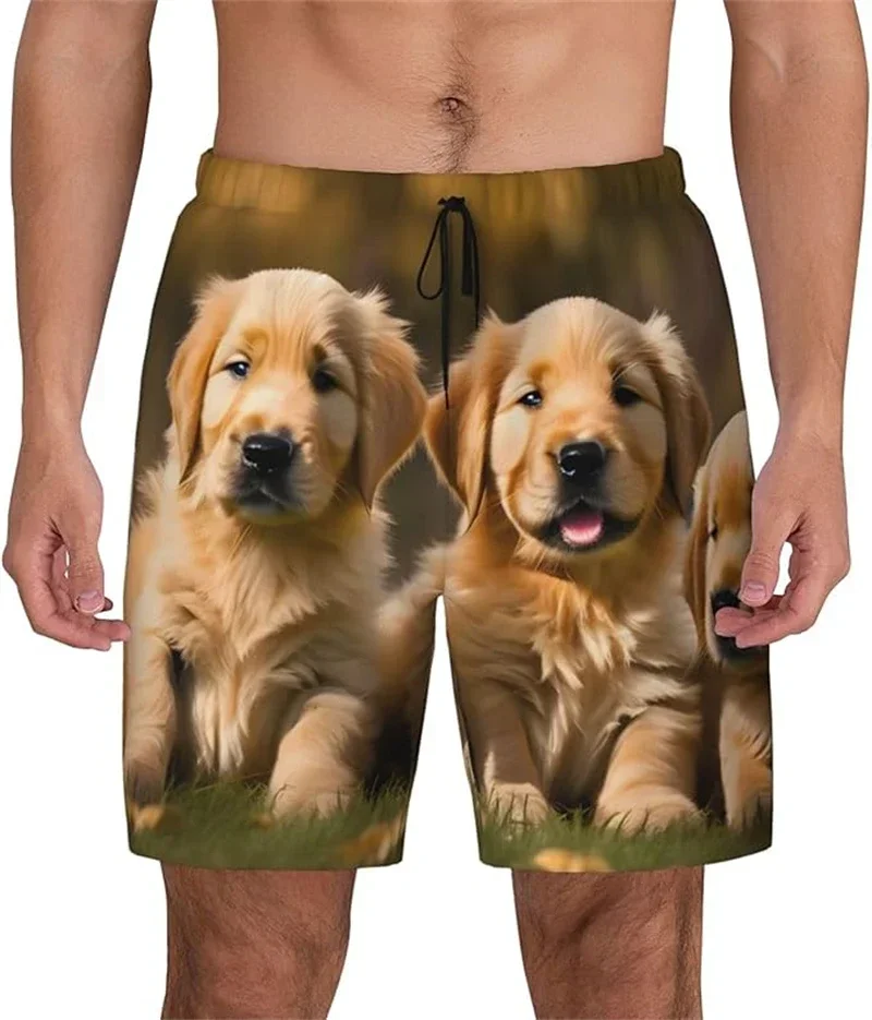 Lustige Haustier-Hundeshorts, coole 3D-Druck-Herrenshorts, süße Tier-Shorts für den Sommer, zum Spazierengehen, als Schlafanzug, lässige Mode, Strandshorts – Detail 5