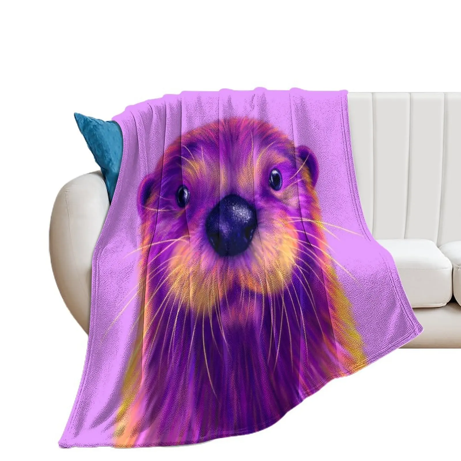 Purple Otter Throw Blanket Single Bed Fashionable warm winter Blankets For Baby Blankets