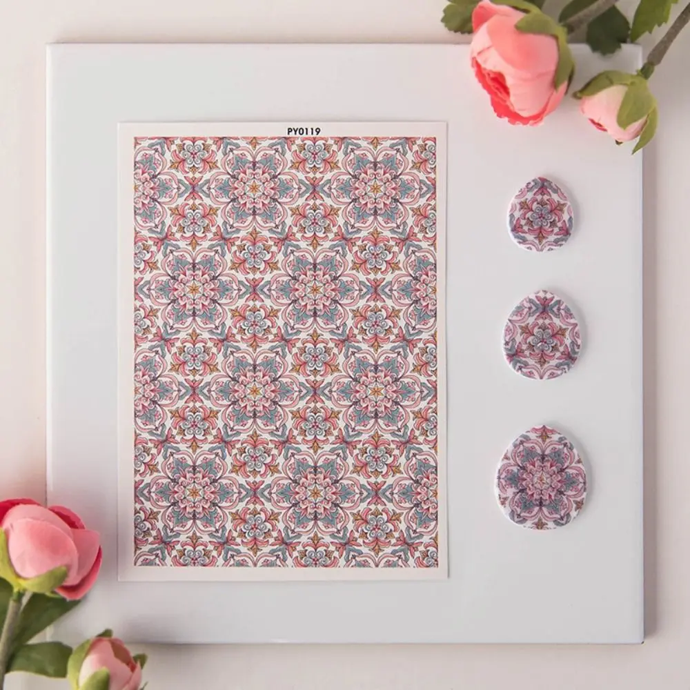 Water Soluble Pottery Painted Transfer Paper Disposable Watercolor Pottery Stickers Geometry Flower Pattern Decal Paper