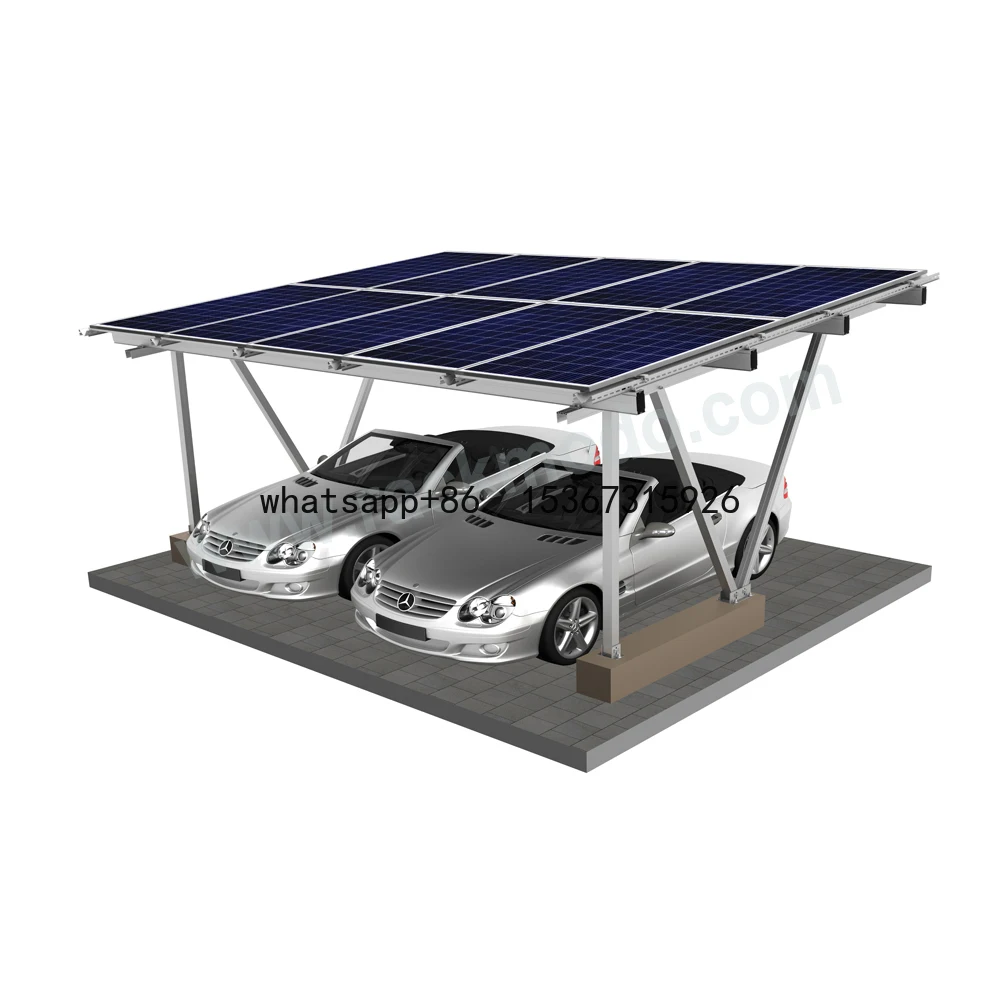 

factory wholesale waterproof car parking mounting brackets aluminum solar carport system for 2 cars