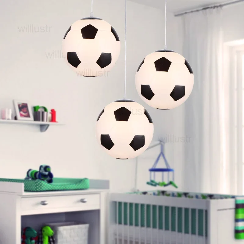 Glass Round Ball Pendant Lamp Handmade Football Suspension Light Restaurant Hotel Bar Children Room Hanging Ceiling Chandelier