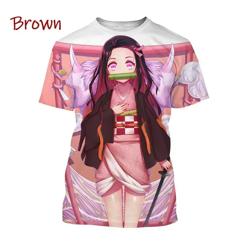 2024 Summer Fashion 3D T-shirts Japanese Anime Printed T-shirts Men and Women Demon Killer Short-sleeved Harajuku T-shirt Tops