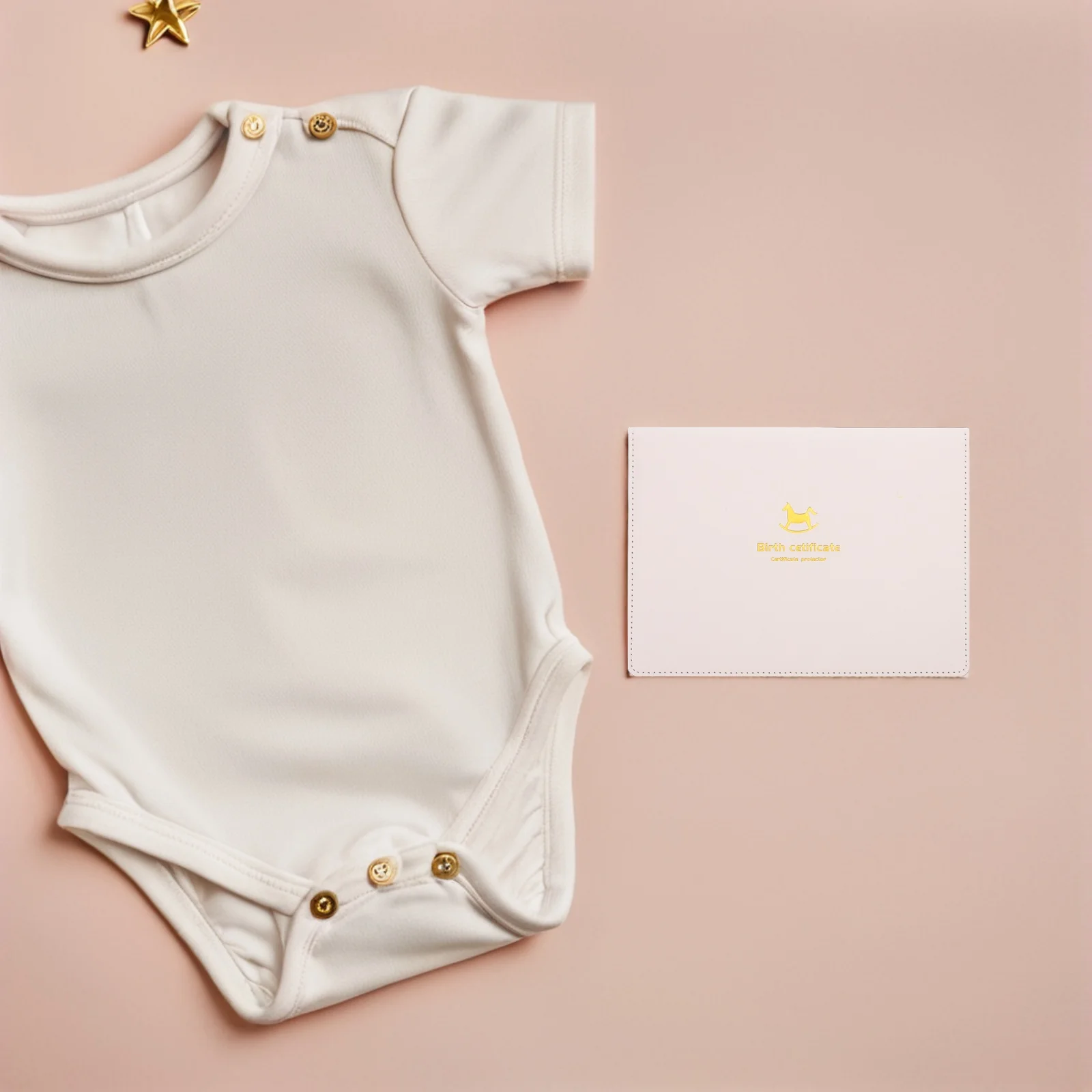 출생 증명서 홀더 화이트 회전목마 디자인 방수 PU 보호 케이스 기념품 의료 기록 보관 여행용