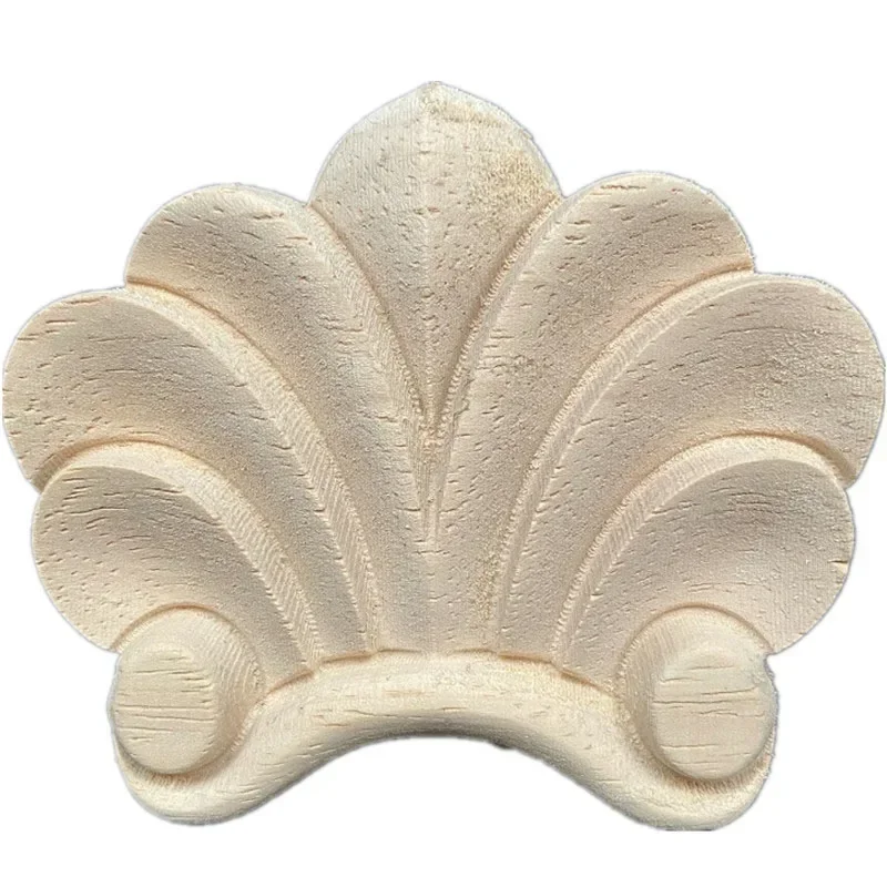 1PC 9/10cm Unpainted Carved Exquisite Wood Applique Wooden Furniture Decoration Accessories Cabinet Wood Applique Decal Frame