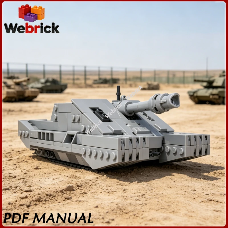 Sci-Fi Battle Tank MOC Blocks Armored Assault Vehicle Small Particle Bricks Scene Layout Decor Ornament 416PCS