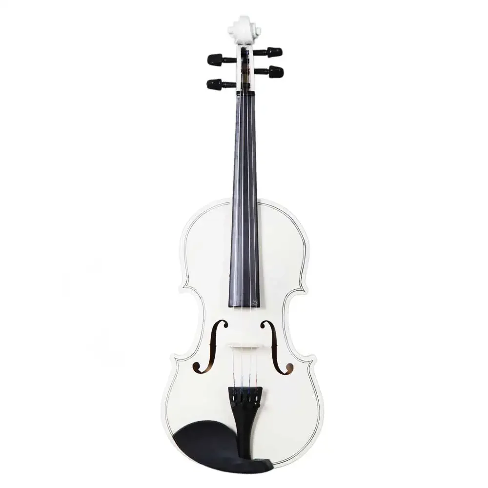 

New 4/4 Acoustic Violin Case Bow Rosin White bright Handmade Acoustic 44 Violin