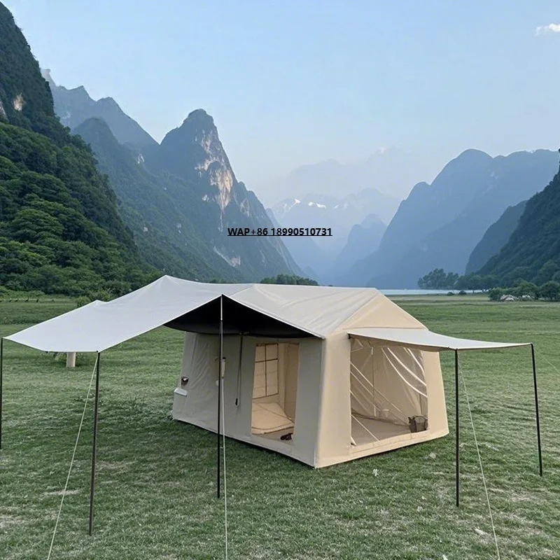 

Four Season Outdoor Camping Inflatable Tent with Canopy One Bedroom One Living Room Extra Large Space Fabric