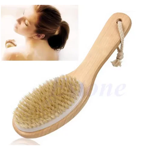 

1PC 24.5*8.5cm Wood Bristle Natural Bristle Dry Skin Full Body Exfoliation Brush Massager Cleaner To Stimulate Circulation