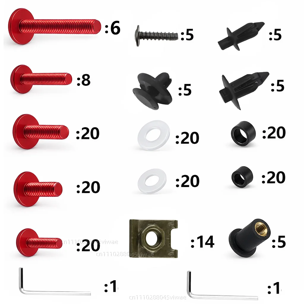 195pcs Motorcycle Fairing Bolts Body Screws Nuts For YAMAHA YZFR9 YZF-R9 YZF R3 R6 R7 R9 2025 Kit Aluminum CNC Fasteners Clips