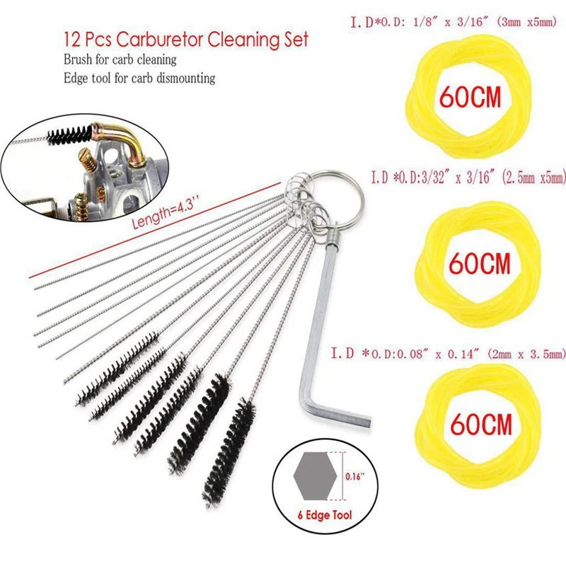 22Pcs Carburetor Adjustment Screwdriver Tool Kit With Carb Cleaning Needles Brushes Fit For Common 2 Cycle Carburator