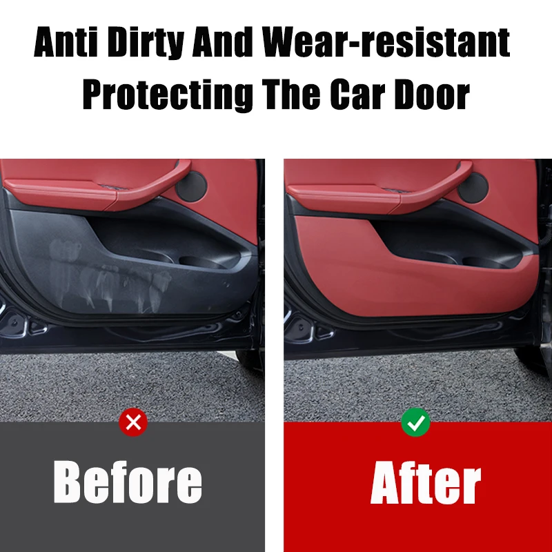 for Toyota RAV4 RAV-4 2023 2022 2021 2020 Accessories Leather Carbon Fiber Sticker Door Anti Kick Cover Protection Mat