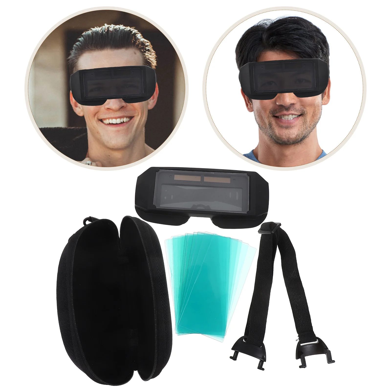 

Welding Glasses Auto Darkening 1Set Clear Vision Comfortable Wear Heat Impact Resistant for Arc Tig Mig Mma Jobs