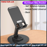 Cell Phone Stand Adjustable Foldable Desktop Tablet Metal Holder 360°Rotation Dock For Tablets Smart Phones