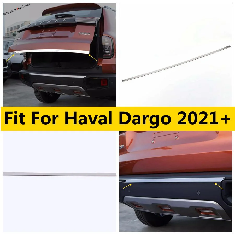 

Rear Bumper Decoration Stickers / Tail Gate Trunk Back Boot Door Strips Cover Trim Car Accessories Fit For Haval Dargo 2021 2022