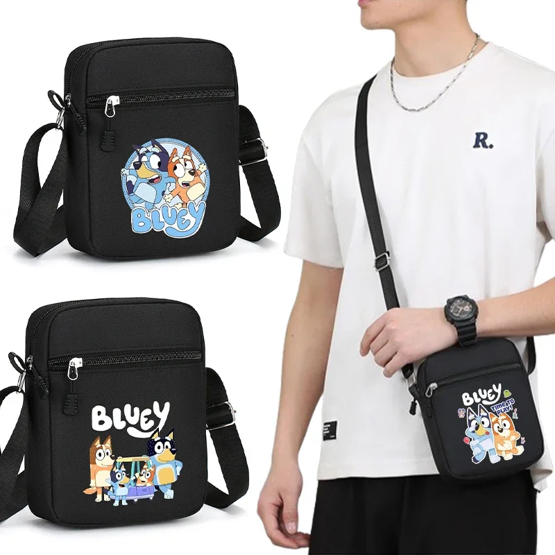 Bluey Shoulder Bag Men's Woman Crossbody Mini Bag Bingo Chilli Cartoon Anime Oxford Simple Casual Mobile Phone Handbag Cute Gift