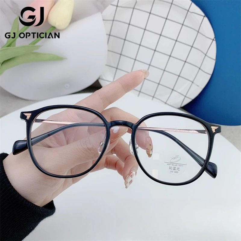 

GOOJEE оправа-бабочка, универсальные пластиковые титановые очки для близорукости, высококачественные круглые женские очки для чтения с блокировкой синего света