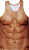 2025 Mens 3D Printed Fake Abs Tank Top Funny Muscle Pattern Tee Shirts Quick Dry Sleeveless Gym Summer Beach Shirt Men Clothing