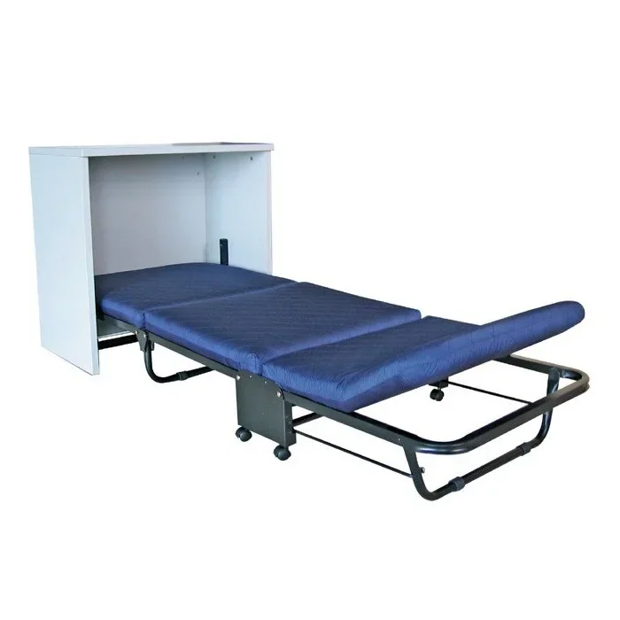 Saving Space Easy Operation Small Size Single Metal Folding Wall Bed Hospital Furniture Folding Bed Use For Bedside Cabinet