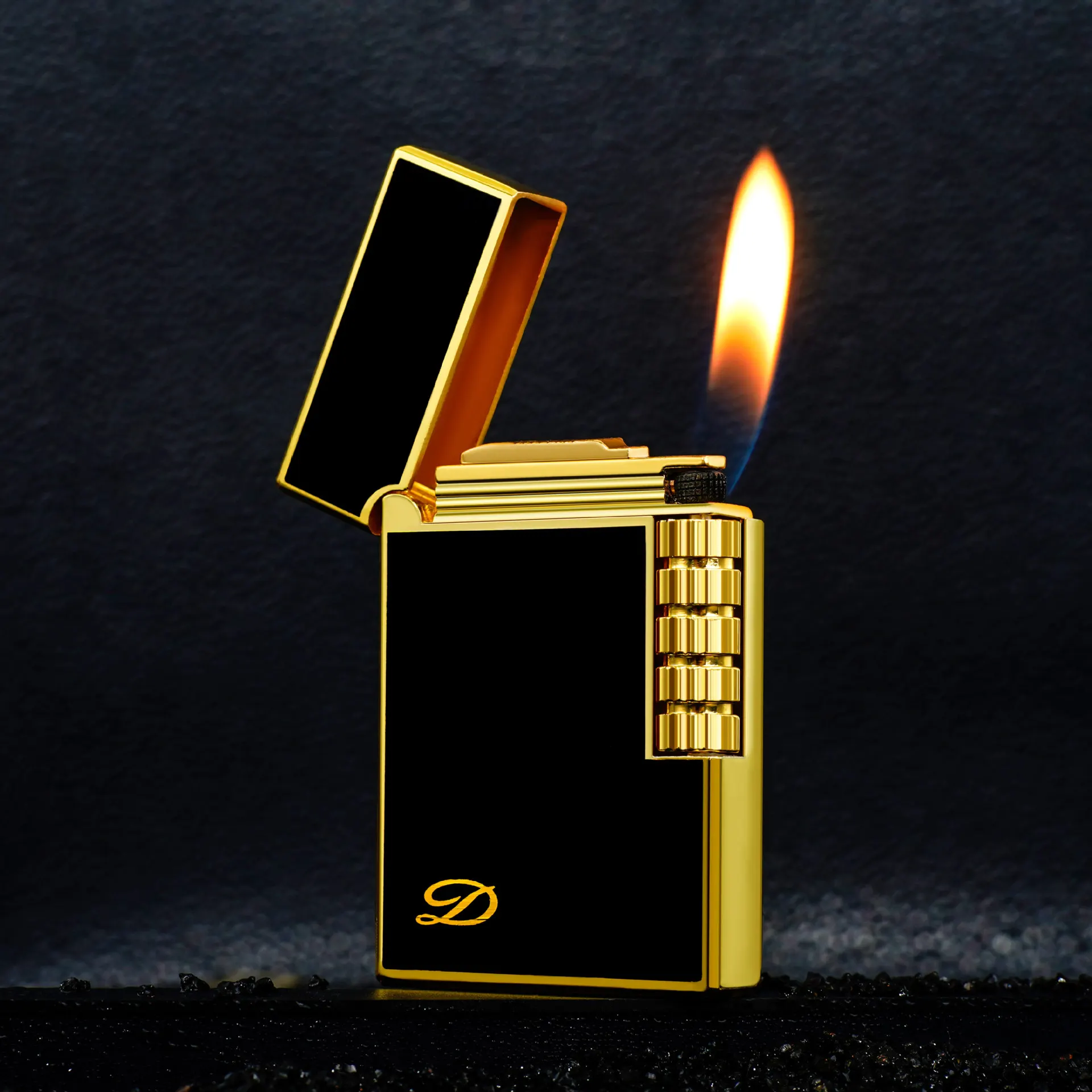 Derui Retro Classic Steel Sound, Vintage Lighter, Open Flame Grinding Wheel, Metal, Personality Smoking Accessories Men's Gifts