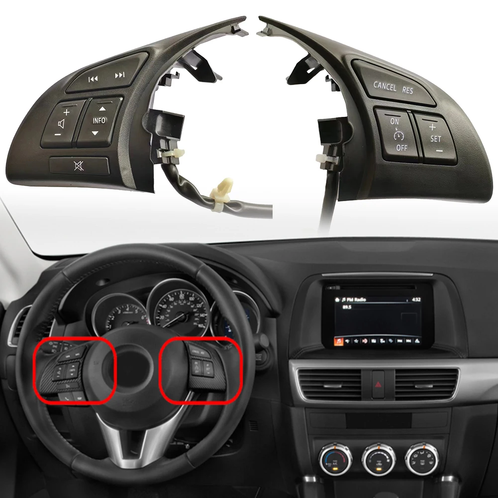 For Mazda 3 6 CX4 CX5 2016  Steering Wheel Radio Cruise Control Button Switch Black Direct Installation Car Accessories