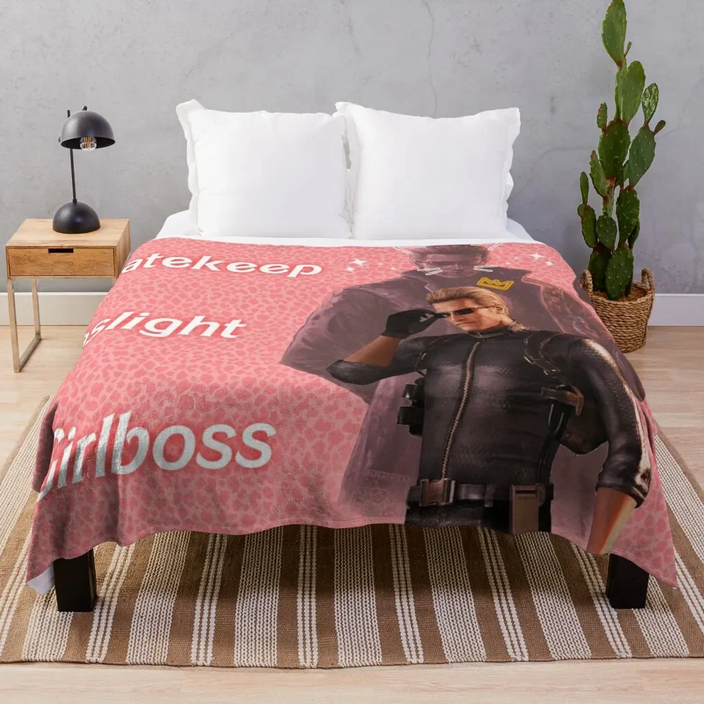 

Wesker : Gaslight Gatekeep Girlboss Throw Blanket Stylish Couch Blanket for Home Living Room