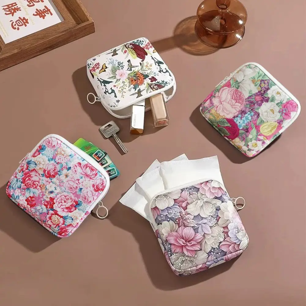 Portable Zipper Pouch Sanitary Pads Bag Large Capacity Multipurpose Coin Purse Cosmetic Bag for Women Girls