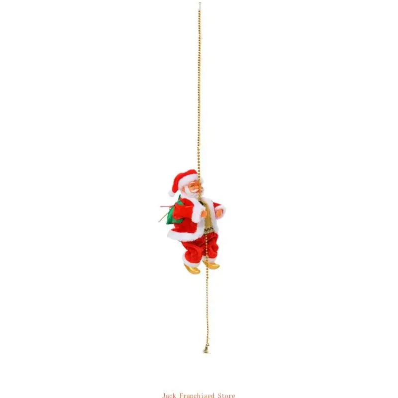 

Christmas Ornaments Gift Electric Climbing Ladder SantaClaus Ornament with Music MerrysChristmas Tree Hanging Decor