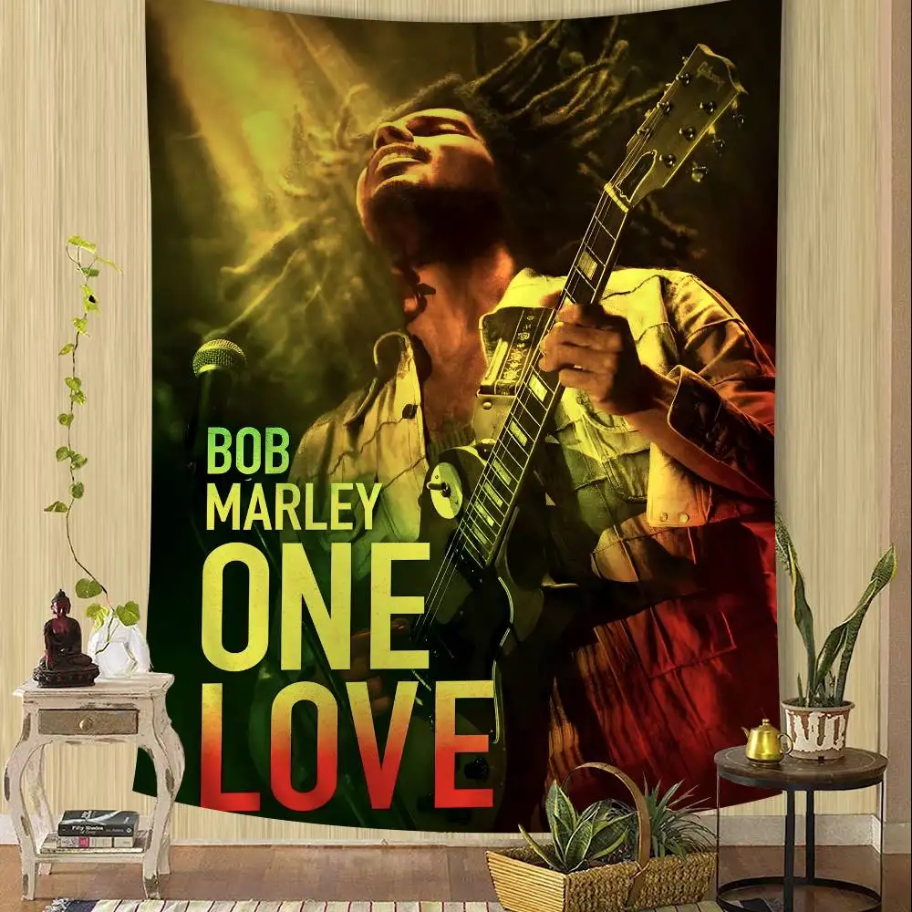 BOB MARLEY SINGER Anime Arazzo Hippie Fiore Tappeti da parete Dormitorio Decor Appeso a parete Decorazioni per la casa