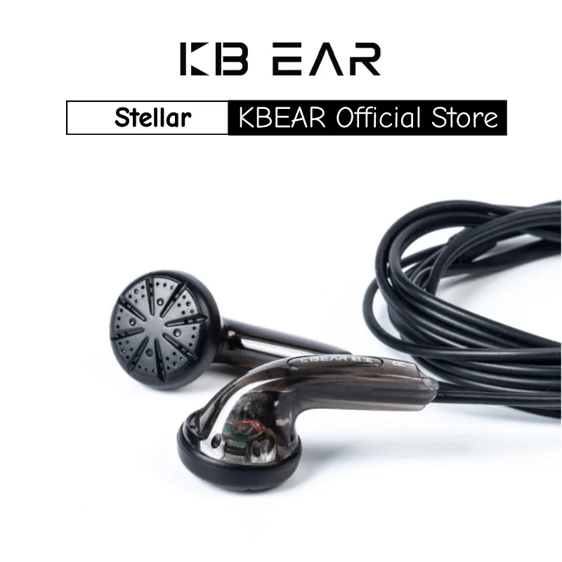 Fones de ouvido KBEAR Stellar Flat-head, fones de ouvido planos YUANDAO com driver dinâmico de 15,4 mm, PPS japonês, para música, jogos, HIFI, com microfone.