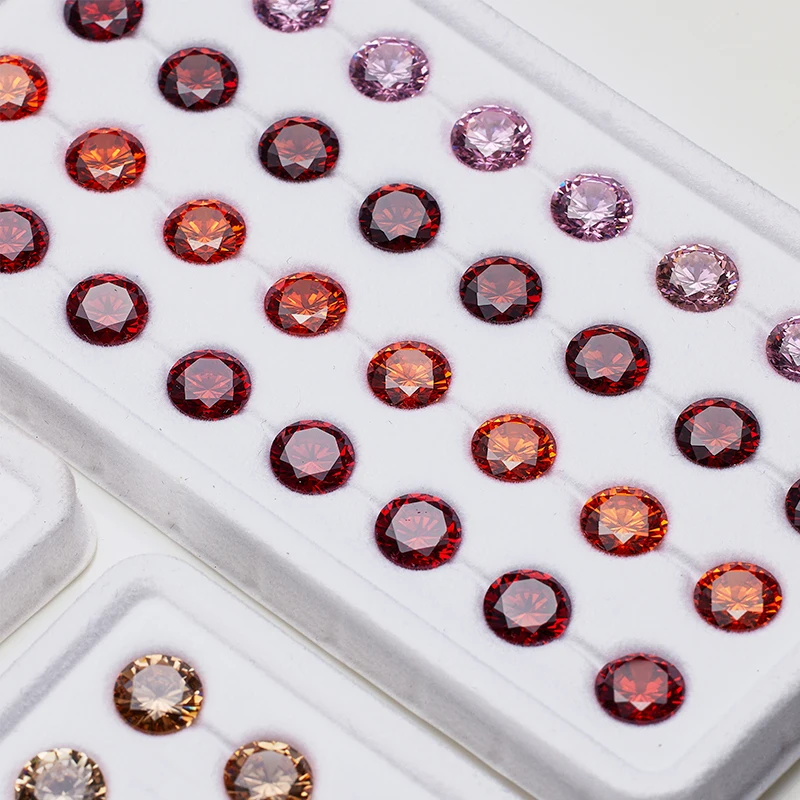 5A Over 10 Colors Loose Gemtone Top Quality Cubic Zirconia Stone 8 Hearts & Arrows Beads Round cut Loose Stones  Jewelry