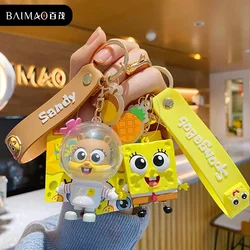 Bob Esponja Calça Quadrada Anime Figure Keychain para Crianças, Patrick Star, Tentativas Lula Molusco, Boneca PVC, Porta-chaves, Brinquedos, Presentes de Aniversário