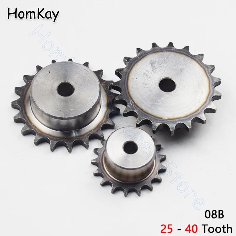 1Pc 25T-40T 08B Sprockets for Roller Chain 25 26 27 28 29 30 31 32 33 34 35 36 37 38 39 40 Tooth A3 Steel Gear