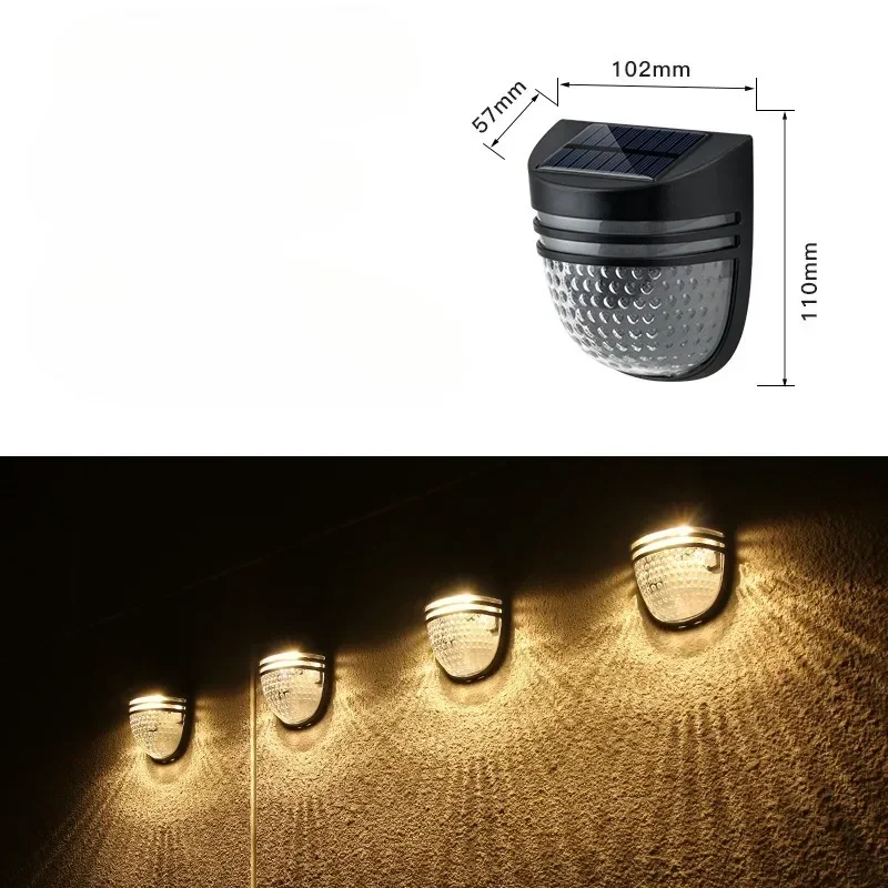 Luz solar conduzida da cerca ip65 ao ar livre à prova dip65 água luz de parede respiração/modo constante luz do jardim adequado para o quintal da escada caminho