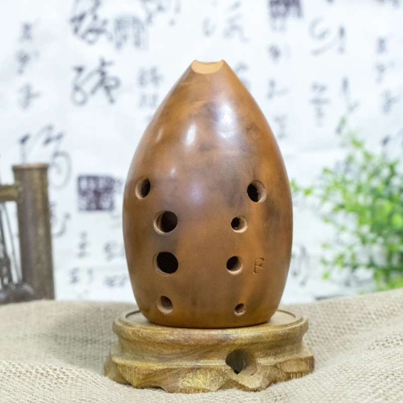Arcilla de cerámica Xun profesional, 10 agujeros, cerámica antigua Xun, Ocarina portátil hecha a mano para niños, instrumento musical de viento para adultos