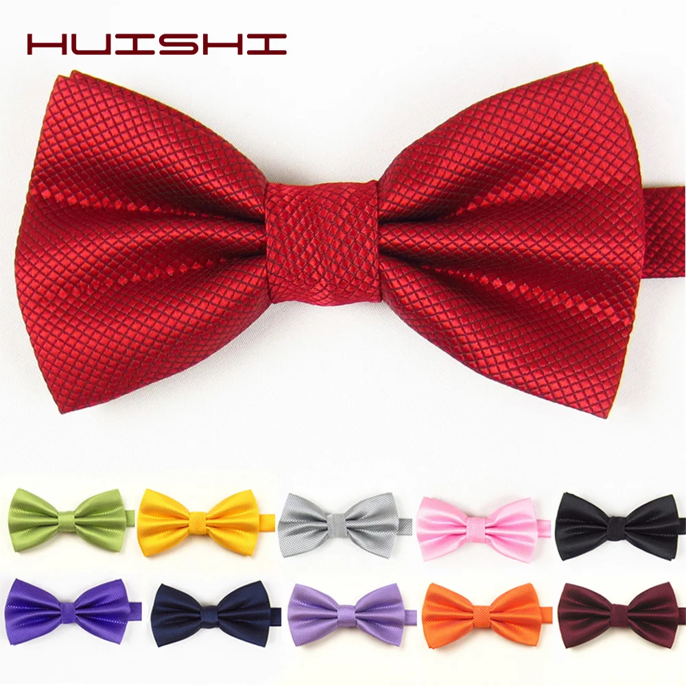 HUISHI New Fashion Butterfly Cravat Banquet Party Bowtie 28 Color Pearl White Mint Green wedding accessories Bow Tie Solid