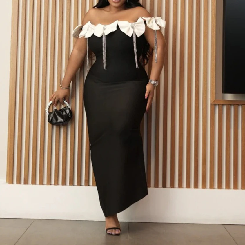 

Gown Dress Women Long Dresses Off Shoulder Sexy Party Vestidos Streetwear Sleeveless High Waist Elegant Y2k Night Bodycon 2025