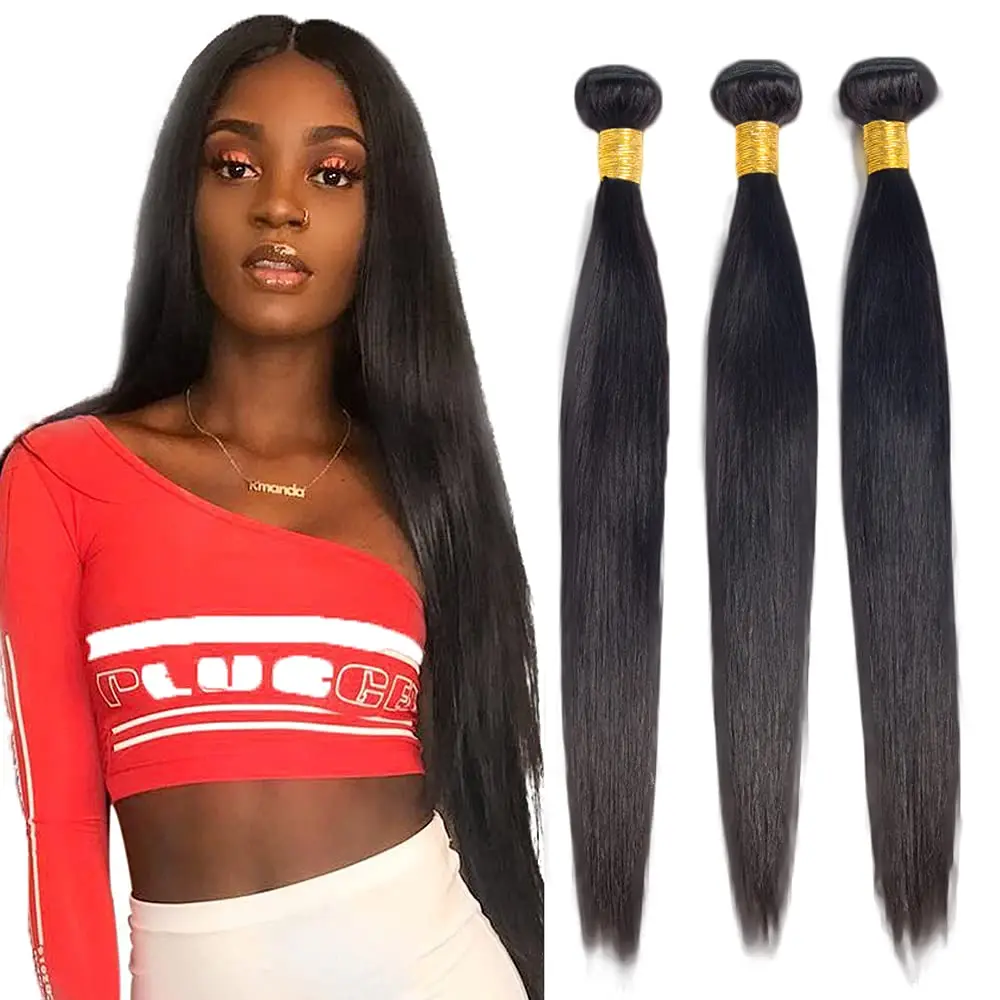 

Straight Human Hair Bundles 8-30 Inch Brazilian Remy Virgin Hair 100% Unprocessed Straight Bundles Human Hair Extensions Natural