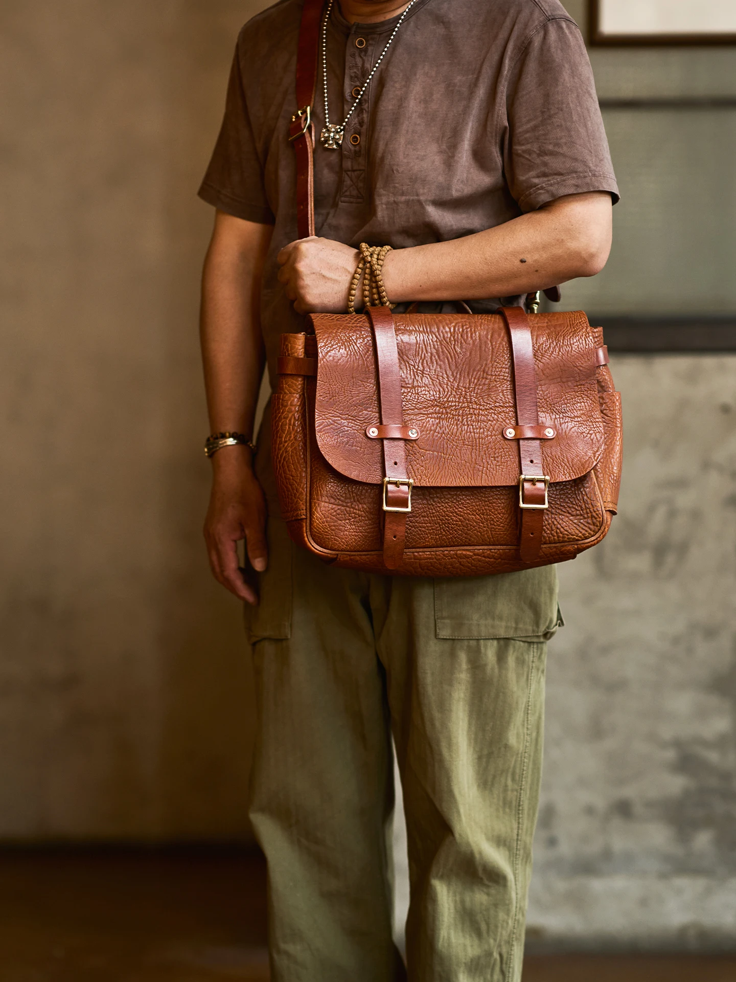 fashion designer luxury high-quality genuine leather men's briefcase business vintage handmade real cow leather messenger bag