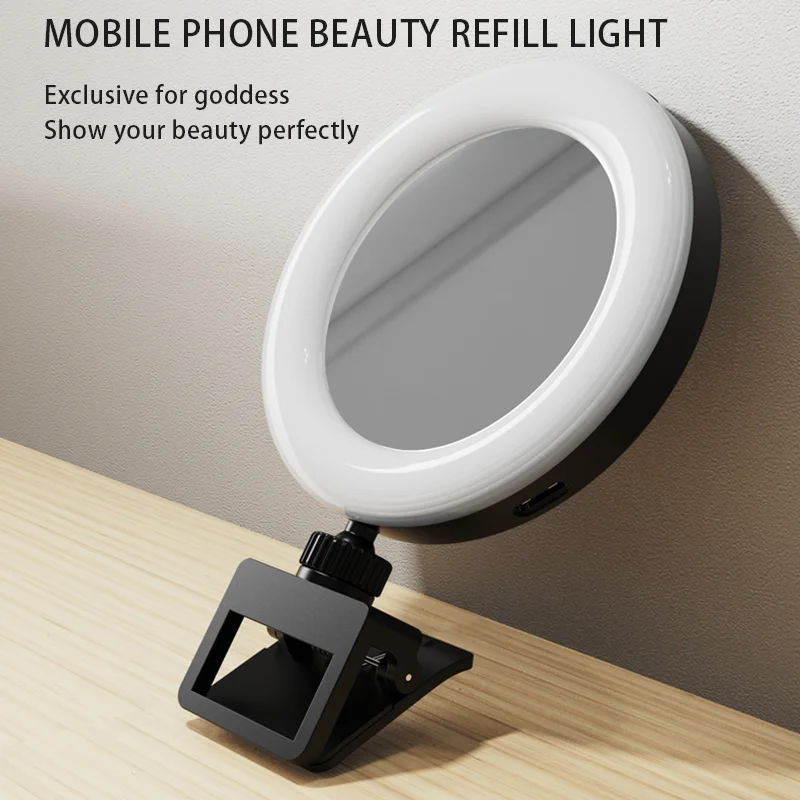 

Photography Dimmable LED Selfie Ring Light With Phone Clip USB Plug For Tiktok Youtube Video Live Fill Lamp Photo Studio Light