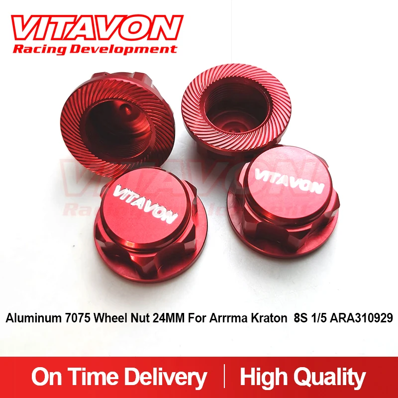 Vitavon Aluminum CNC 7075 Wheel Nut M18x1.0mm Thread For Arrma Kraton 8S Outcast 8S 1/5 ARA310929