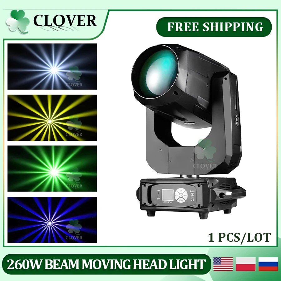 

0 Tax 1Pcs 260W Moving Head Light Indoor Beam Light 260W Beam 9R DMX 512 Control Stage Equipemnt Wedding Birthday Party