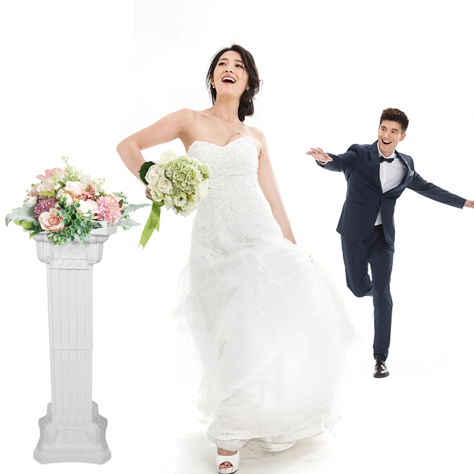 الزفاف عمود روماني البلاستيك في الهواء الطلق عمود الزخرفية الطريق توجيه الدعامة حديقة الزهرية حامل الزفاف عمود روماني