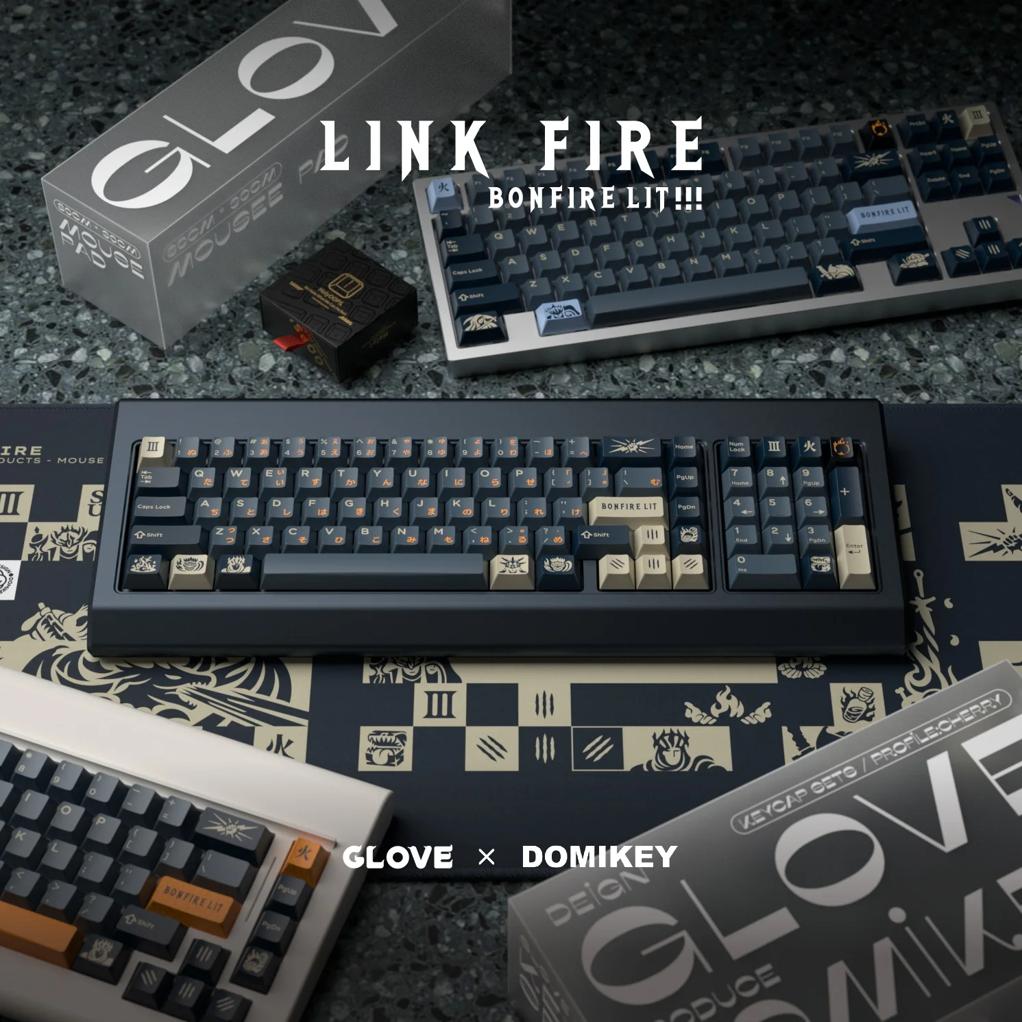 

Glove Domikey LINK FIRE Theme Keycaps Set ABS Cherry Profile Custom Original Handmade Keycaps for Mechanical Keyboard Gift DIY