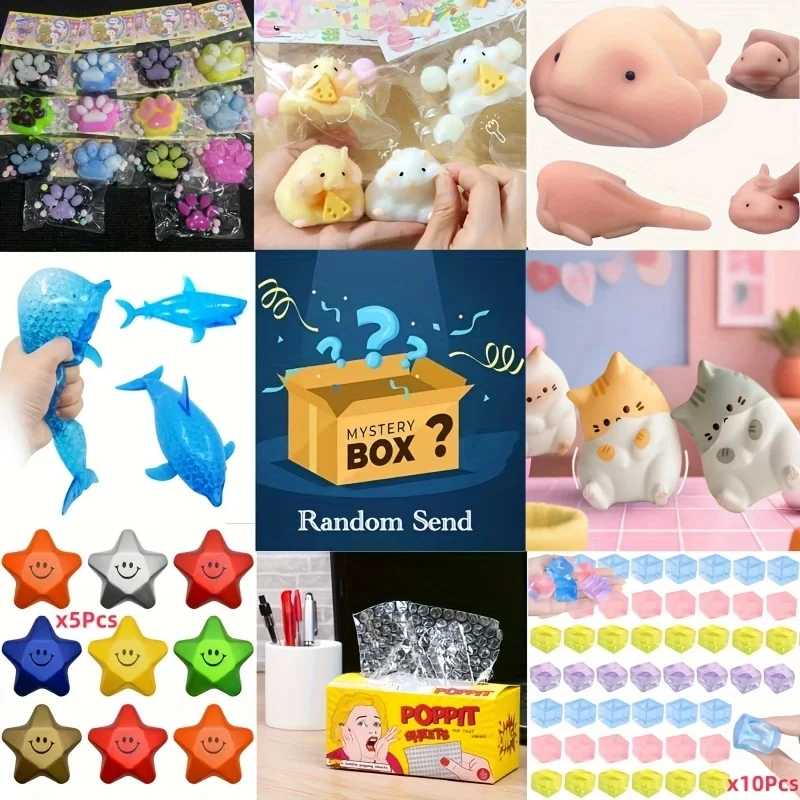 

Сюрприз Mystery Box Squishy Cute Animal Squeeze Toy для взрослых Мягкая игрушка-непоседа Pop Fidget Toys Красочные развлекательные игры Праздничные подарки